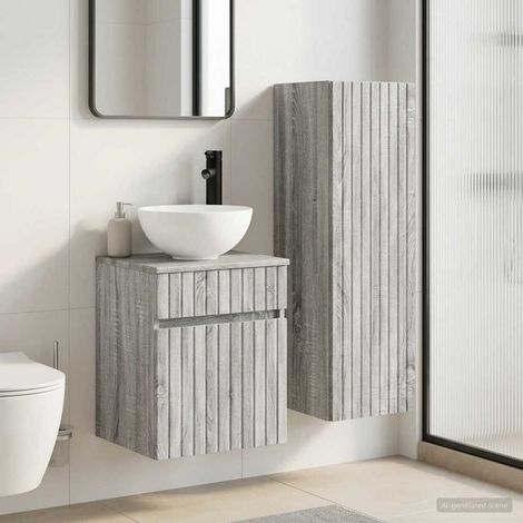 vidaXL Bathroom Furniture Set 2 pcs Grey Sonoma 33 x 34.5 x 100 cm (1/5)