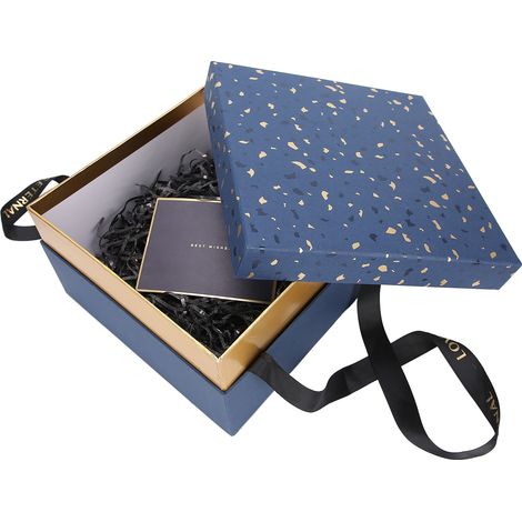 Coffret Cadeau Carré Rouge à Lèvres Cosmétique Rangement Arômes Boîte Anniversaire Saint-Valentin Noël Bleu Lot A (1/5)