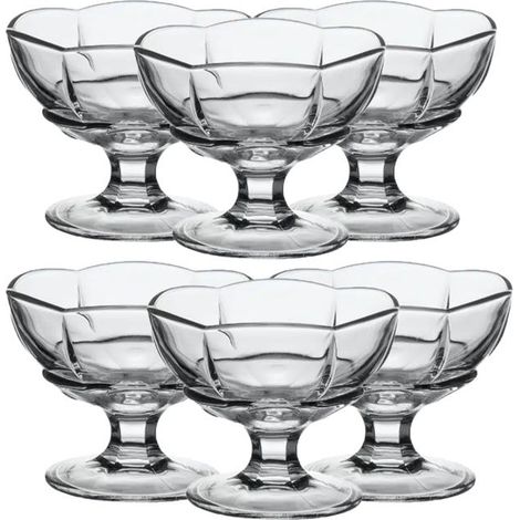 Coupe à glace / verre à dessert - JUANIO - Lot de 6 - Verre transparent - Ø10 cm - H8 cm (1/3)