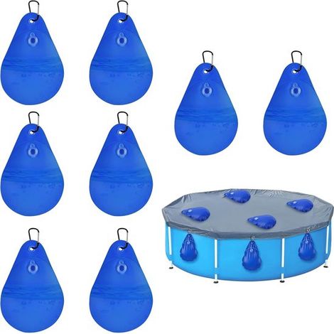 Gegengewichte für Poolabdeckungen, Wassersäcke, 8 Stück mit Haken (1/5)