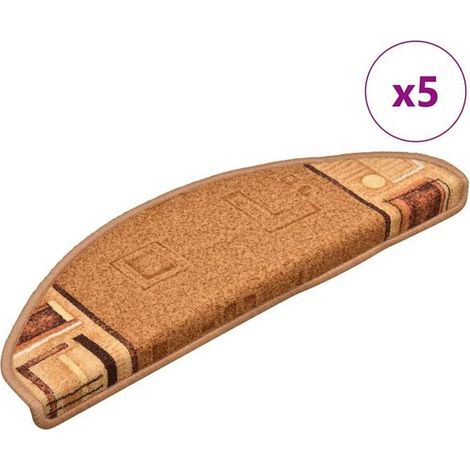 Marches d'escalier auto-adhésives, paquet de 5, 65x21x4 cm, beige. (1/5)