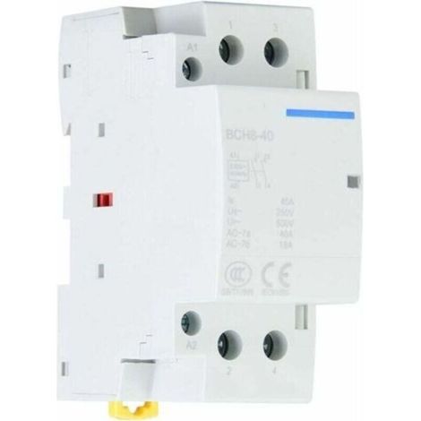 2P 2NO 40A 220V/230V Household AC Contactor Modular Contactor, 35mm DIN Rail Mounting 50/60HZ Automation Contactor, Max ON/OFF Frequency 30Times/h (1/4)