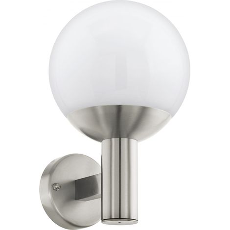 Wandleuchte Wandlampe Kugelleuchte Außenleuchte Eingangs Beleuchtung Smart LED Edelstahl, Kunststoff weiß, App Steuerung, 1x 9 Watt 806 lm, HxB 31,5x20 cm