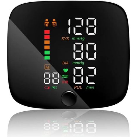 Handgelenk-Blutdruckmessgerät – Digitales Blutdruckmessgerät mit LED-Anzeige – verstellbare Manschette (13,5 cm–19,5 cm), 2 Benutzerspeicher – 99 x 2 Lesespeicher