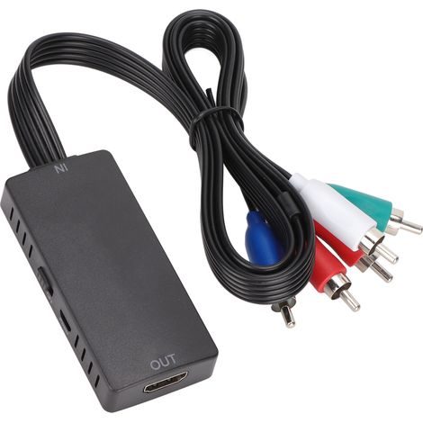Convertisseur YPbPr en HDMI 1080P - Adaptateur Audio Vidéo pour Lecteur DVD, TV HD et Écran PC