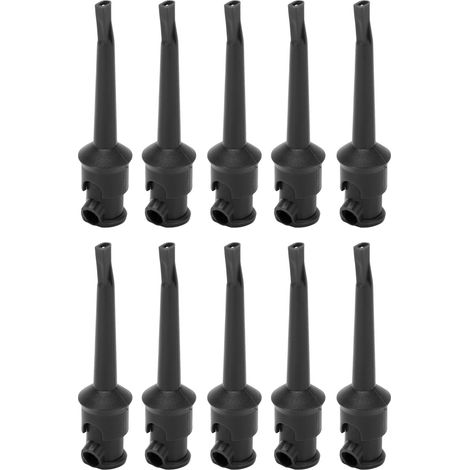 10pcs Crochet de test J.30007 pour multimètre, pince à souder électronique pour mesure de tension et test de circuits courants, noir (1/5)