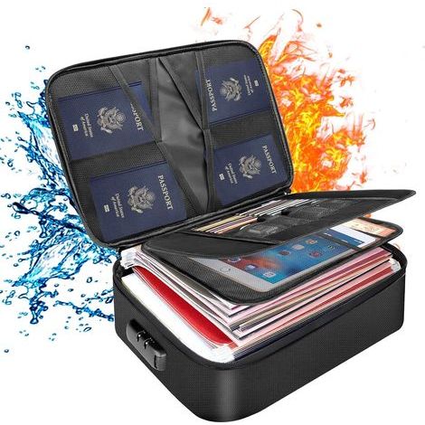 Abschließbare Ablagebox, tragbarer Organizer für Reisen und Zuhause, ideal zur Aufbewahrung von Dokumenten und Zertifikaten. (1/5)