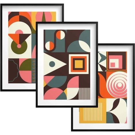 Wandposter mit Rahmen Moderne Wandbilder Geometrie Abstraktion (1/5)