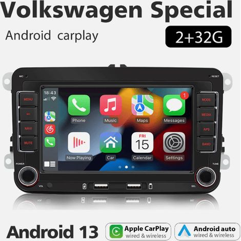 KLVGTIFS PU - Autoradio GPS 7 pouces pour VW Golf MK5 Polo Passat Jetta, compatible Android et Apple CarPlay. (1/5)