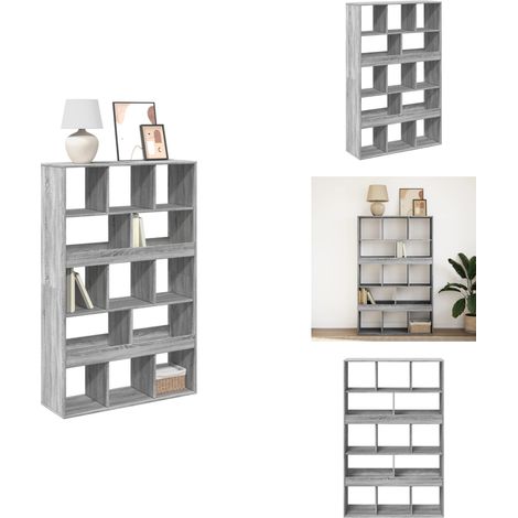 Bücherregal Grau Sonoma 100x33x156,5 cm Holzwerkstoff - Bücherregal - Bücherregale - Bücherschrank - Regal (1/5)