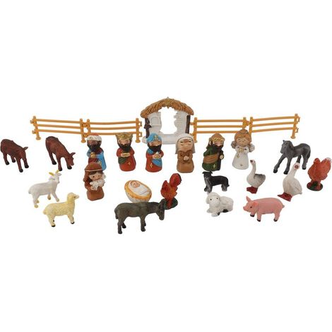 Jeffergarden Calendrier de l'Avent 2023 pour enfants garons filles, scène de la Nativité en résine, calendrier de l'Avent de Nol, jouets de compte à rebours pour cadeaux de Nol-DOU