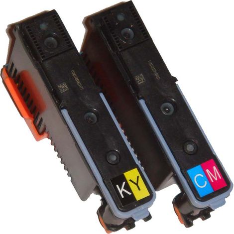 vhbw 2x Printhead replacement for HP C9381A, C9382A Ink Cartridge - black/cyan/magenta/yellow