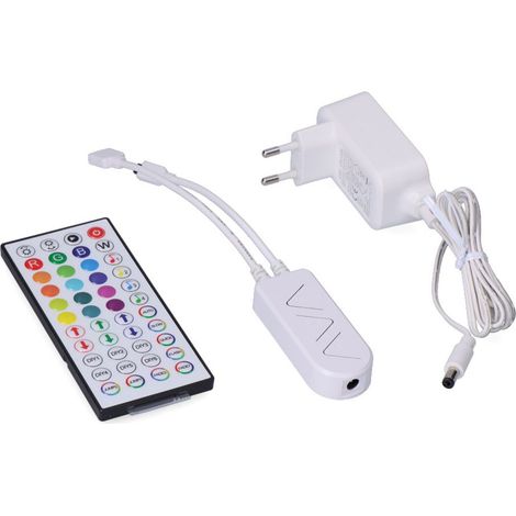 Controller + comando + trasformatore per striscia LED RGB 31933