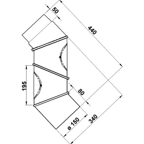 Rauchrohr 150 mm ø, unlackiert Universalbogen