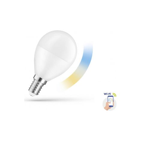 Lampadina LED sfera 5W, 3000-6500K, E-14 230V CCT+dimm Wi-Fi SpectrumSMART WOJ+14414 (1/2)