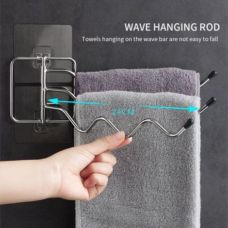 Porte-Serviette Pivotant - Porte-Serviette Mural à 3 Bras - Barre de Serviette Rotative 24 cm - Pour Salle de Bain et Cuisine (1/5)