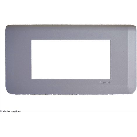 Plaque de finition horizontale Mosaic pour 4 modules alu LEGRAND 079314L