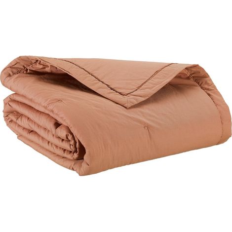 Jeté de lit matelassé en coton stonewashed coloris 260 x 260 cm - PANGIVO