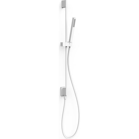 TRES 03493201BM COMPLEMENTOS DE DUCHA Conjunto De Barra De Ducha con Toma De Agua A Pared Color Blanco Mate - ref: 03493201BM