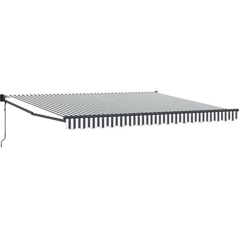 Tenda Retrattile Antracite e Bianca 4x3 m Tessuto e Alluminio vidaXL
