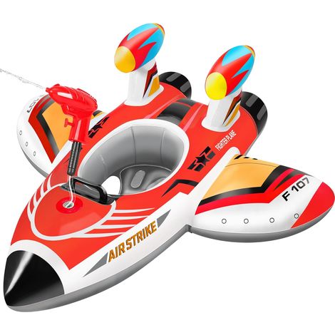 Bouee Bebe avec Pistolet à Eau Bouée Piscine Enfant Grandes Ailes pour Éviter Le Renversement Gonflable Flotteur de Piscine pour Bébé Anneau de Natation Jouets de Piscine Enfants 3-6 Ans (1/5)