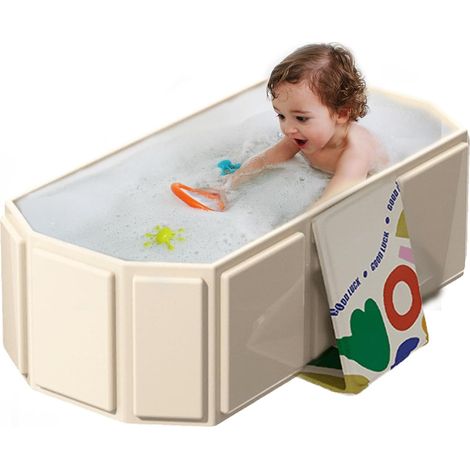 Baignoire Pour Bébé Pliable, Baignoire Pliable Bébé, Grande Baignoire Pliable Pour Enfant, Bac De Douche Portable, Petite Piscine Intégrée Idéale Pour Bain Chaud Et Bain De Glace Enfants De 0 À 5 Ans (1/5)