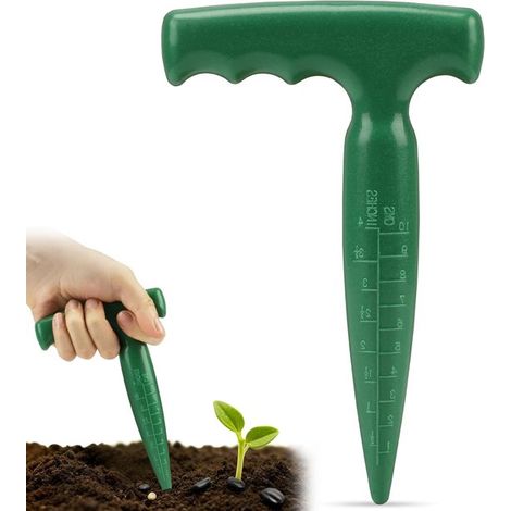 Paletto per piante da 17,5 cm, paletto per piante in plastica, fioriera a sfera, fioriera da giardino con manico, semina, piantagione di bulbi da fiore, attrezzi da giardino, verde (1/5)