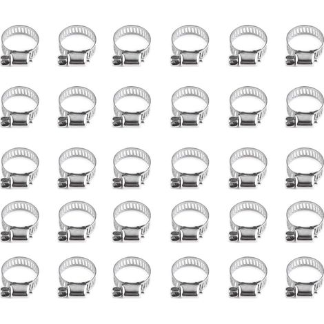 30 Pièces En Inox 304 Colliers De Serrage Tuyau Réglables 13-19 Mm Pour Conduites D'eau Domestique Et Robinets (1/5)