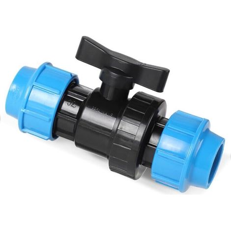 Robinet à boisseau sphérique pour tuyau en polyéthylène - Raccord de tuyau en polypropylène - Raccord de tuyau en polyéthylène - 32 mm