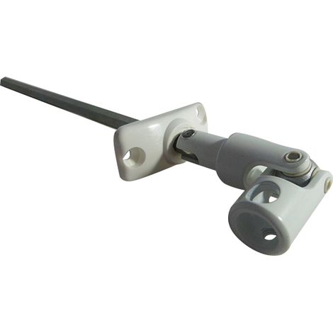 Zurfluh Feller – Mini bloc-guide déporté 205mm – Tige 6 pans 7 en acier zingué – Bâti P.B.T. teinté masse – Pour volets roulants PVC (1/4)