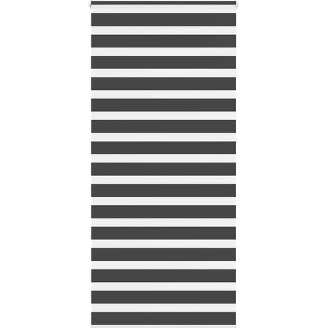 Doppelrollo Schwarz 95x230 cm Stoffbreite 90,9 cm Polyester
