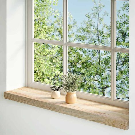 Appuis de fenêtre 2 pcs non traité 80x20x2 cm bois chêne massif