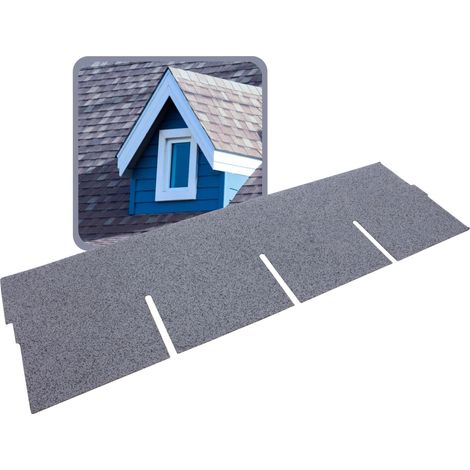 DAPRONA Dachschindeln Rechteck 1m x 32cm, 20 Stück, Bitumenschindeln für Gartenhaus, Carport - Grau