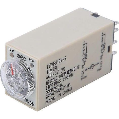 Relais temporisé 10 s H3y-2 AC 220 V, 8 broches, avec bouton de réglage, pour applications domestiques. (1/5)