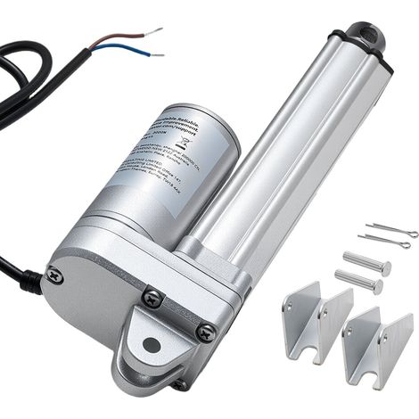 Actionneur Linéaire 12 V, Actionneur à Mouvement Linéaire Course 101,6 mm, Étanchéité IP65, 3000 N, 5 mm/s, avec Support de Montage, pour Ouvre-portes, Trackers Solaires, Machines Industrielles (1/5)
