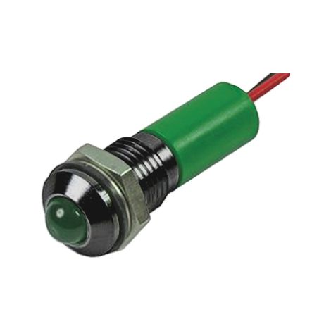 Voyant LED lumineux Vert RS PRO, dia. 8mm, 2V c.c., IP67 ( Prix pour 1 )