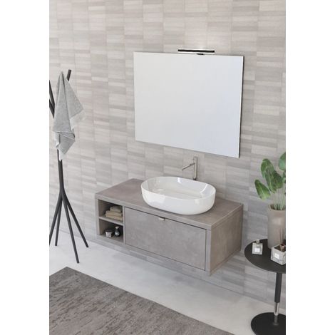 mobile bagno "tintoretto" cemento 110 cm (1/4)