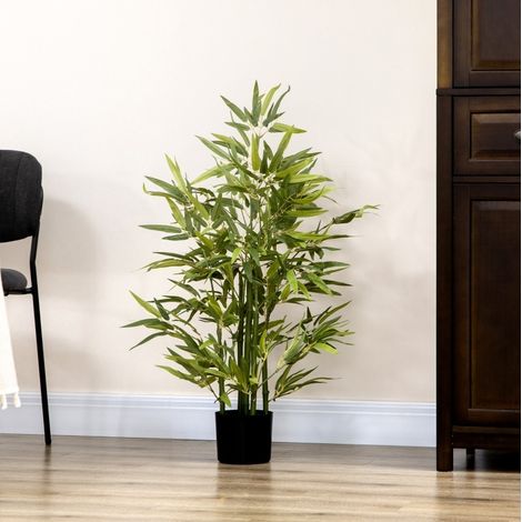 Bambou artificiel 90 cm en plastique, avec pot, vert DESVIAE (1/5)