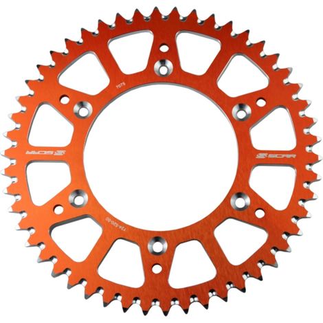 Piñón trasero de aluminio Scar Racing 89952 KTM SX / SXF / EXC / EXCF '93-'25, Husqvarna TC / FC / TX / TE / FE / FX '14-'25, GAS GAS 125-450 MC / MCF / EC / ECF '21-'25, Triumph TF 250-FX '24-'25 Nar