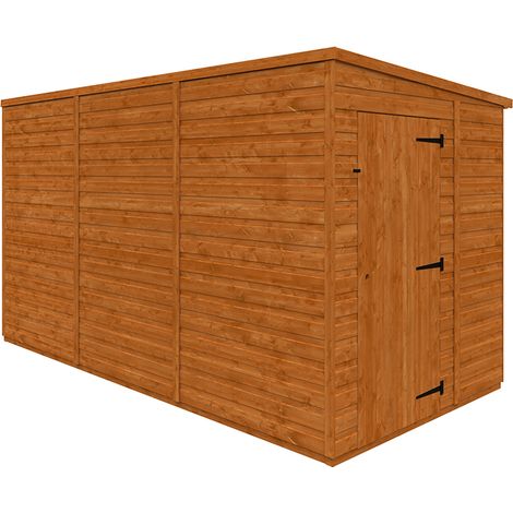 12x6 Flex Pent Windowless 12mm Flex - L353.8 x W175 x H203 cm - Solid Wood/Softwood/Pine - Burnt Orange