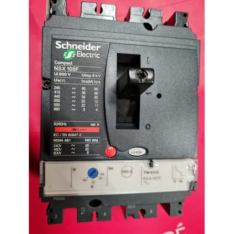 NSX100F  3P 44-63A   DISJONCTEUR COMPACT  TM63D  SCHNEIDER   NSX