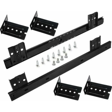Glissières pour Tiroirs Coulisse Tiroir 350mm Coulisse a Bille pour Plateau Coulissant Clavier (1 paire) Noir Odipie (1/4)
