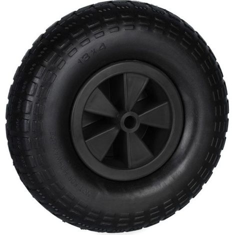 Roue De Brouette - 4.00-6 - Caoutchouc Pu - Jante Plastique Pp - Increvable Sans Air - Charge Max 100 Kg - Noir - 1 Unite (1/5)