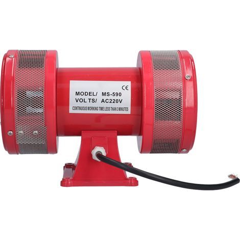 Sirène d'alerte aérienne électrique double voie 135 dB à haut niveau sonore, montage par vis, 220 V CA, MS-590 (1/5)
