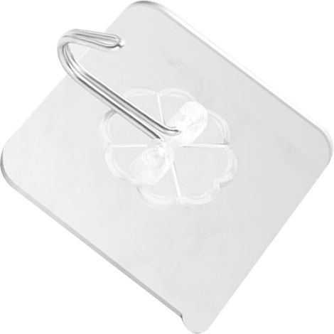 Lot de 22 crochets adhésifs transparents et sans joint, supportant une charge de 20 kg, multifonctions, pour la cuisine ou comme patères. (1/5)