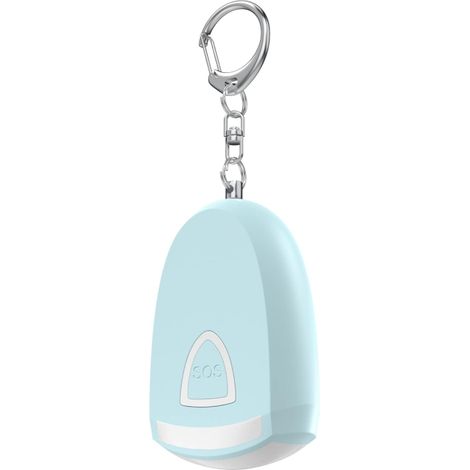 Alarme personnelle rechargeable pour femme - Porte-clés de sécurité, sirène 130 dB, pour étudiantes, joggeuses, bleu (1/5)