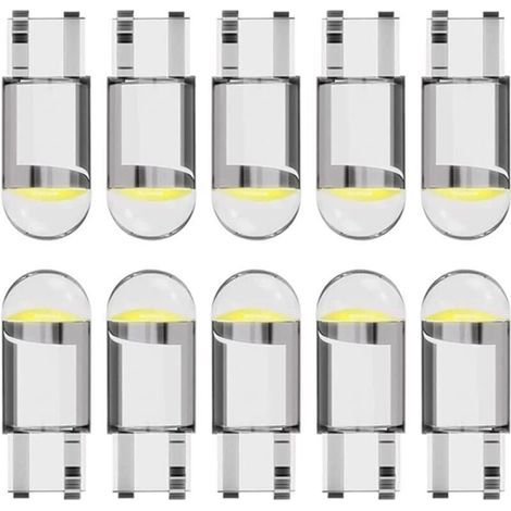 10 Pieces T10 W5W LED 194 Ampoule voiture 12V 6000k(Blanc)COB Ampoule de Remplacement,168 Ampoule LED,2825 T10 Ampoule LED W5W,LED Interior Car Lights,Ampoule W5W LED,Ampoules LED Pour Voiture (1/4)