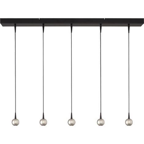 Lampe suspendue à 5 lumières Talana noir avec nickel Ø6cm DTW - 2411-05-37-100-5 (1/3)