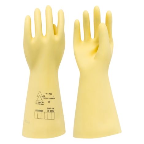 Gants isolants électriques 00 – 10/XL – Latex – Protection jusqu'à 500V AC – Confort ergonomique – Finition Wellfit – Catu
