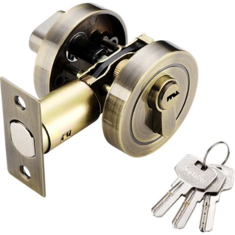 Bronze Zinc Alloy Door Lock with Key - Reliable Lock to Secure Your Home (1/4)